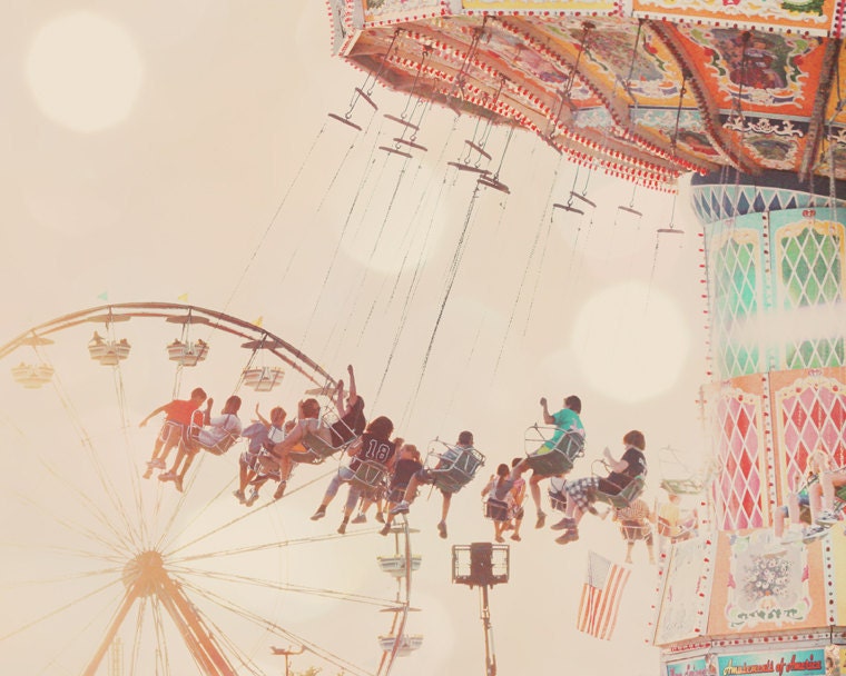 Carnival photography nusery art for baby girls room dusty pink mint green 8x10 carnival wall art