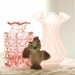 vintage pair pretty pink glass vases