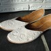 Handstitched White Beaded Shoes Leather and beads