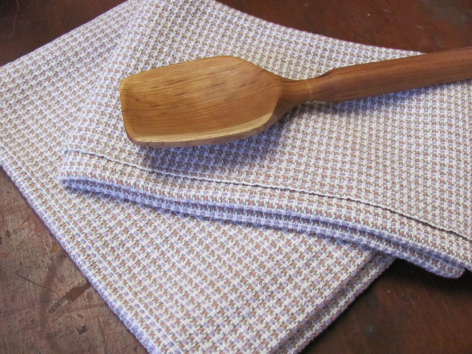 Kitchen, Bath Hand Towel, Handwoven Cotton, Antique Rose, Lavender, Sage Garden, Shabby Chic Cottage, Rustic Farmhouse, Vintage Home Decor