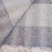 Gray Cotton Twill Hand Woven Blanket with Light Sage Borders for Rustic or Beach Cottage Home Decor