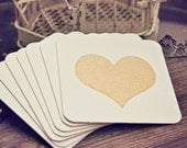 Metallic gold screen printed heart coasters - set of 50