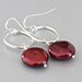 Burgundy Earrings, Freshwater Pearl Earrings, Sterling Silver Earrings, Pearl Bridal Jewelry