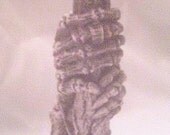 Gothic Skeleton Hand Candle Holder Halloween Bones Statue Brown Medium Weird Macabre Spooky Haunt Prop Medieval Graveyard Goth Home Decor