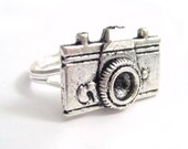 Silver Camera Jewelry - Camera Ring Adjustable Ring Photographer Gift