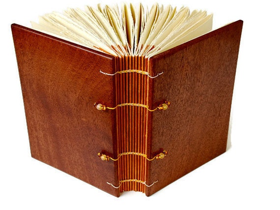 Wood Covered Handcrafted Journal/ Coptic Bound / 4.75x6.75 Inches