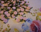 72 pieces 1/2" beautiful pink party flavors flowers with green leaf