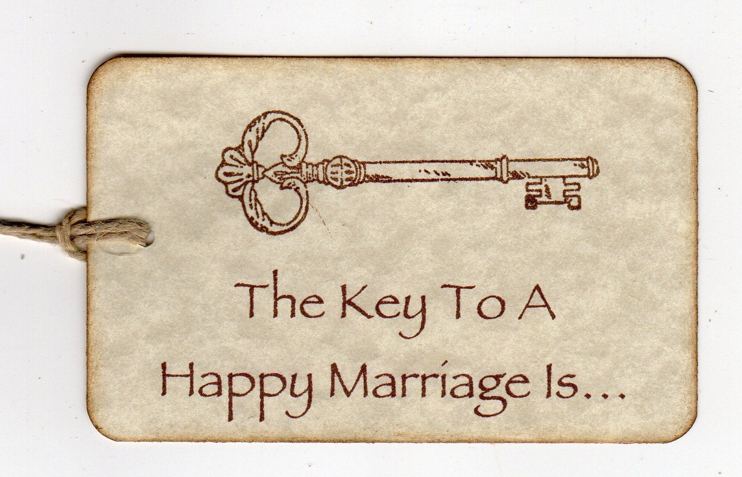 Custom Listing For Courtney - 8 Wedding Tags / Advice Cards / Wish Cards / Escort Cards / Key To A Happy Marriage - Vintage Style