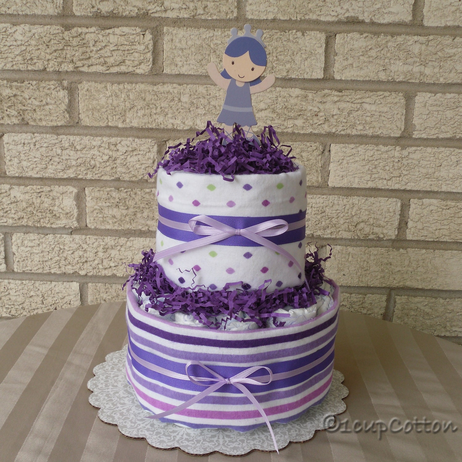 Mini Purple Ballerina Diaper Cake