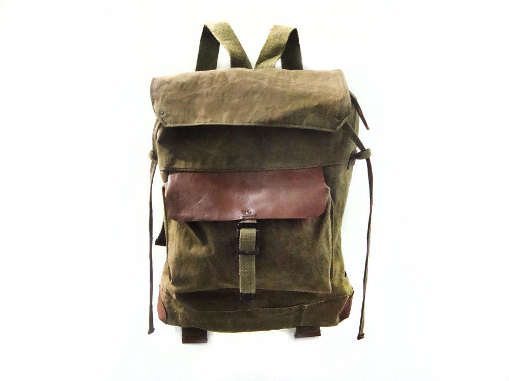 Brown Canvas Backpack