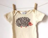 Hank the Hedgehog Appliqued Organic American Apparel Onesie - Woodland animals