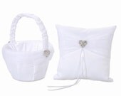 Flower Girl Basket and Ring Bearer Pillow Set