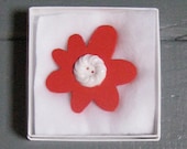Red Flower Brooch