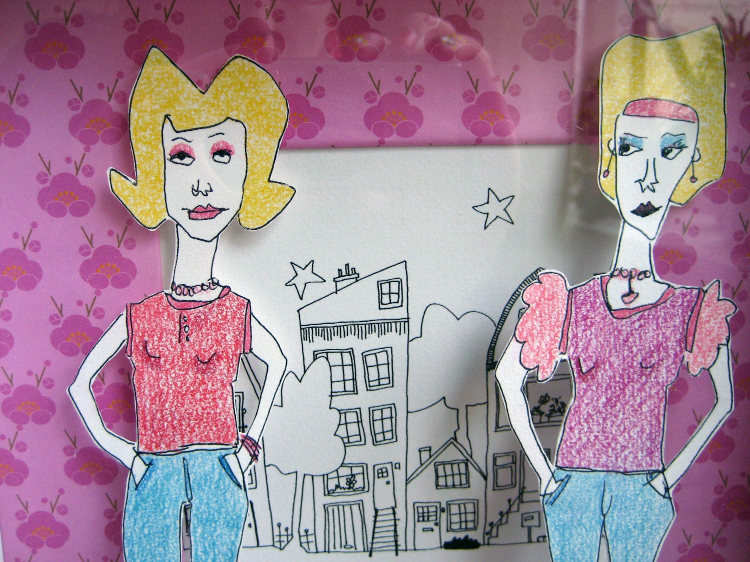 Pink Sisters in the city in 3D