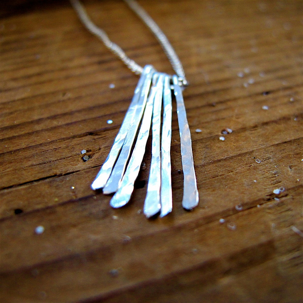 Different Strokes Silver Necklace - Silver Fringe Pendant on 18" Sterling Silver Chain