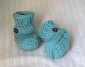 Crochet Baby Booties - 0 to 3 Months - Turquoise