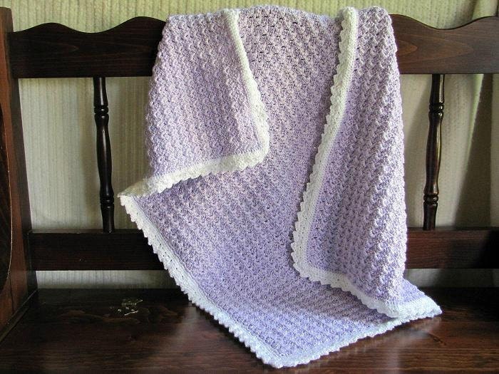 Soft and Snuggly Hand Crocheted Baby Blanket - Lovely Lilac
