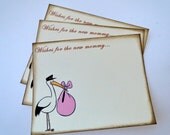 Baby Shower Guest Book Alternative Cards - Set of 50 - Stork Baby Girl