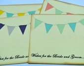 Wedding Guest Book Alternative Cards - Set of 50 - Vintage Flag Banner Cards