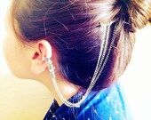 Silver Cross Chain Ear Cuff