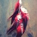 Wild Fire Red Single Feather Earring