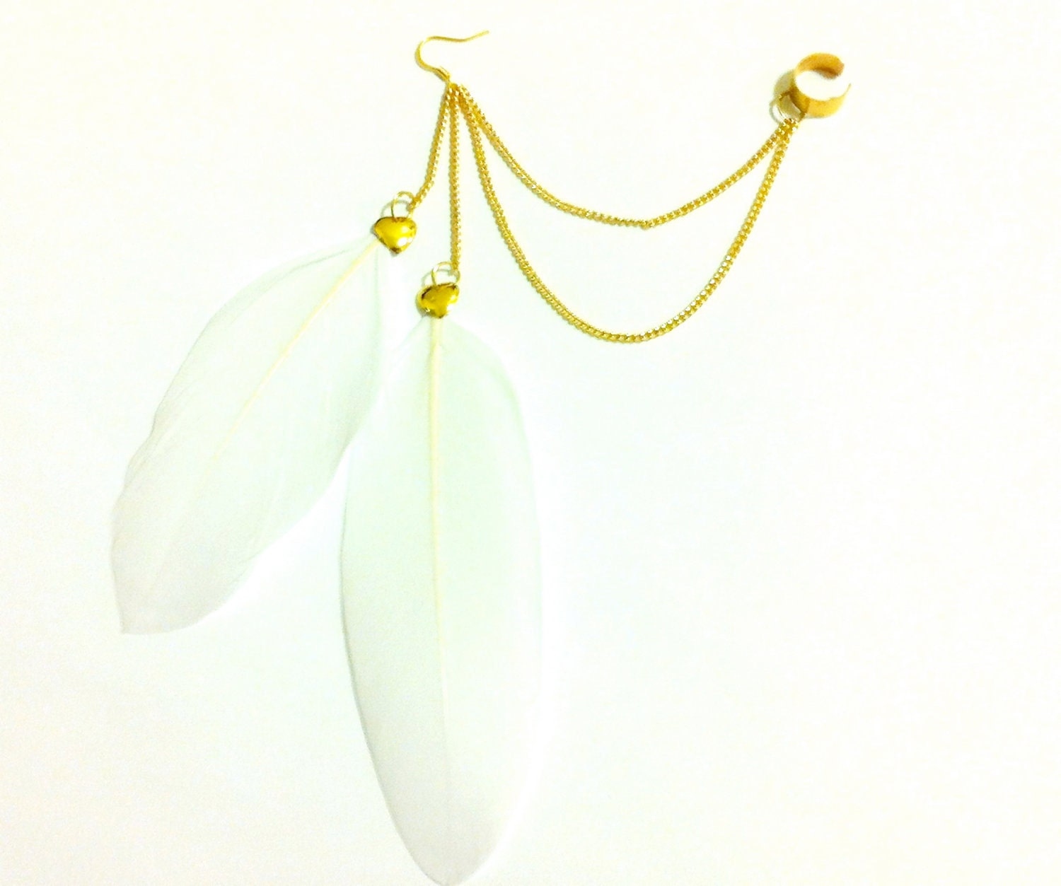 Gold Chain Feather Ear Cuff