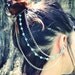 Silver Chain Ear Cuff- Blue Beaded