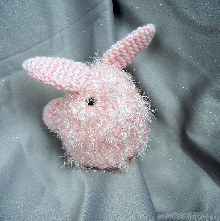 Crochet Amigurumi Fluffy Bunny Pink Rabbit Crochet Doll