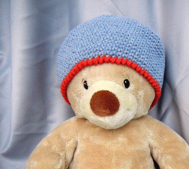 Crochet Kids Hat Denim Blue Cotton Cool Cotton Cloche