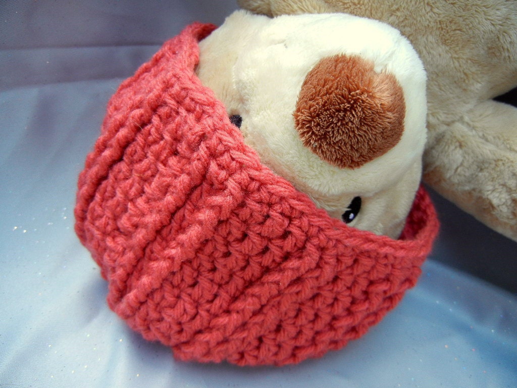 Crochet Beanie Hat Acrylic Brick Red Kids Hat