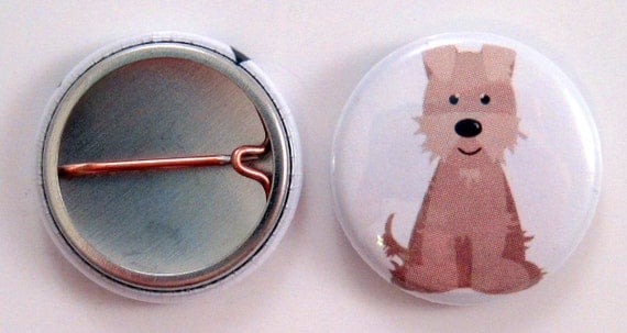 Dog Buttons - Puppy Party - 25 Party Favors - 1 Inch Pin-Back Buttons