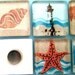 Beach Magnets - Seashells and Sailing - Inch Square Glass
