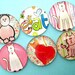 Cat Magnets - One Inch Round Domed Glass - Set of Six