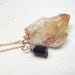 black tourmaline raw citrine crystal point gold dipped pendants necklace