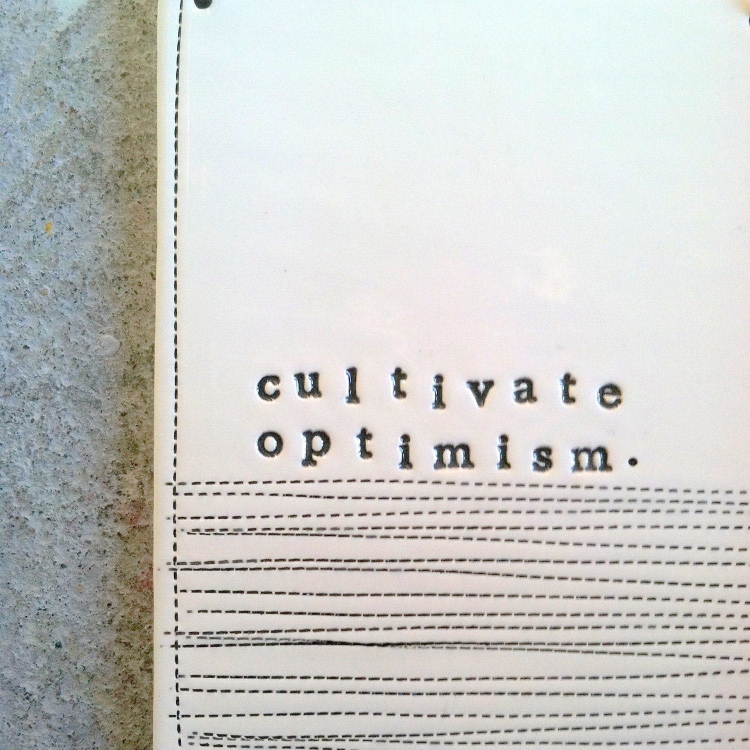 cultivate optimism plaque.  MADE TO ORDER