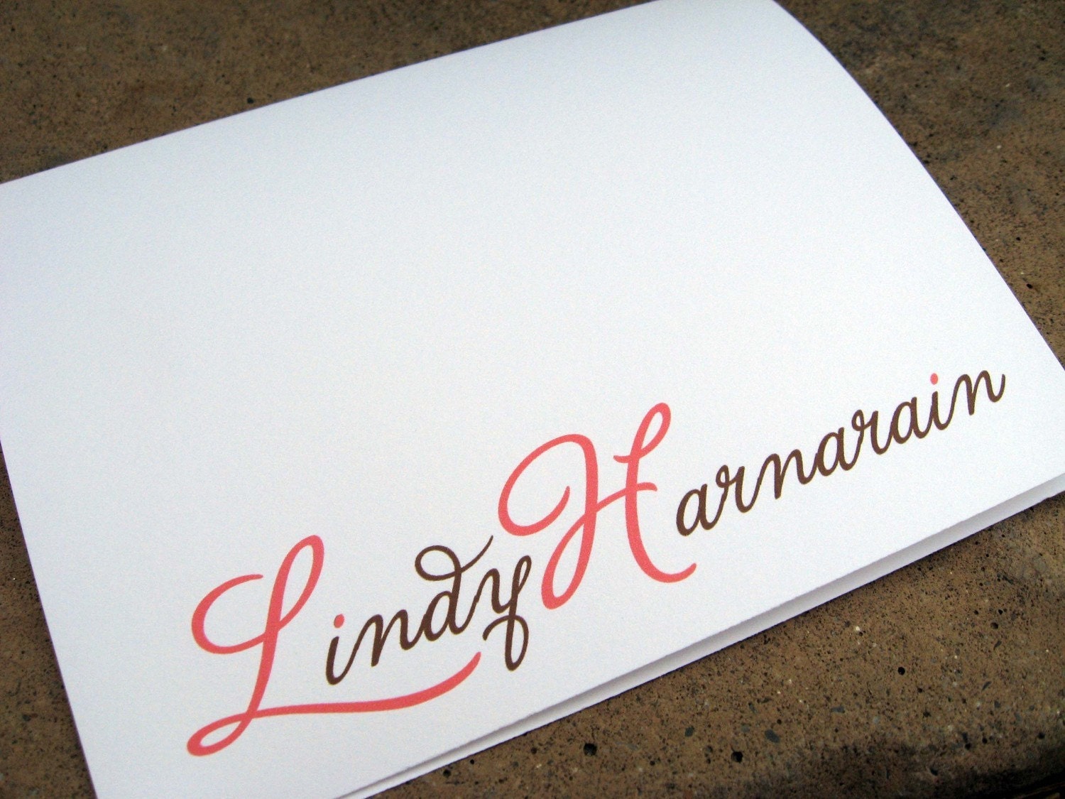 Personalized Stationery Note Cards Set of Beautiful Font Notes