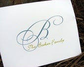 Personalized Family Note Cards / Family Notes / Family Note Cards / Personalized Stationery / Fancy Family Name Note Cards / Thank You Notes