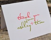 Wedding Thank You Notes / Personalized Wedding Thank You Cards / Bridal Shower Thank You Notes/ Personalized Stationery  / Couples Fun Font