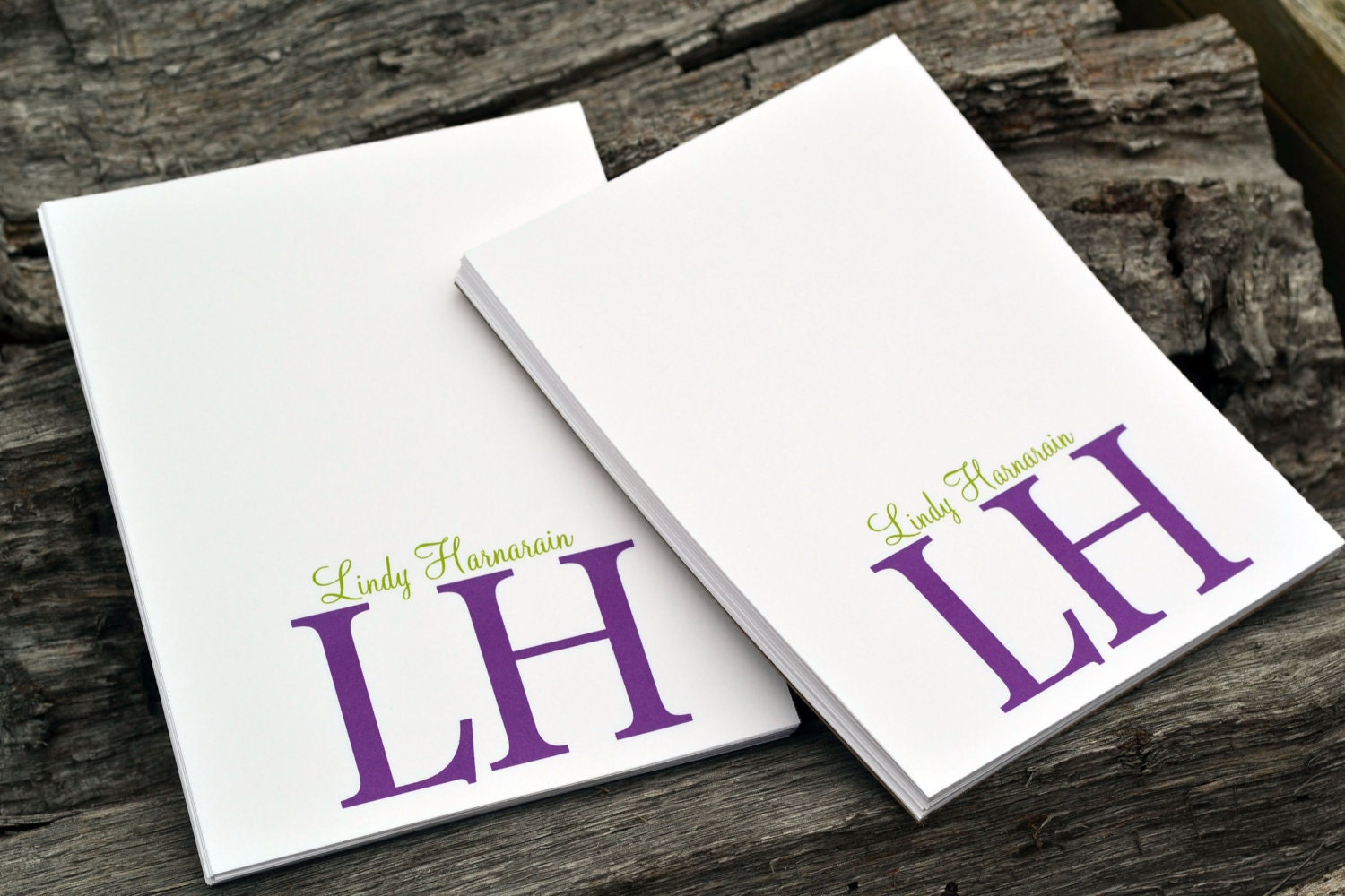 Personalized Monogram Notepads /Personalized Notebook / Personalized Note Pads/ Set of Notepads /  Set of 2 Large Monogram Design