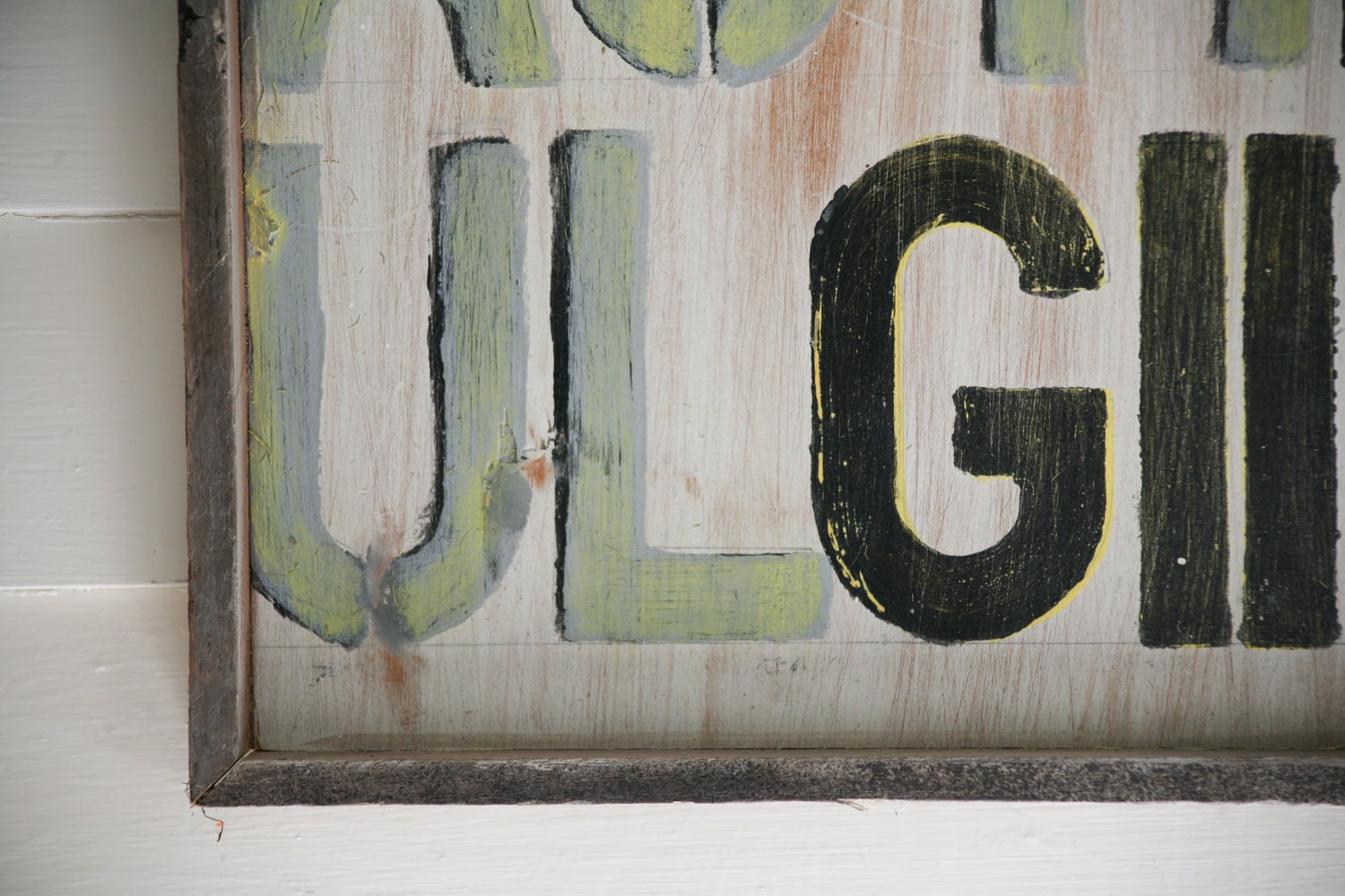 GOOD morning BEAUTIFUL GIRL reclaimed painting