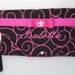 Diaper Clutch Changing Pad with Wrist Key FOB Black and Hot Pink Personalized