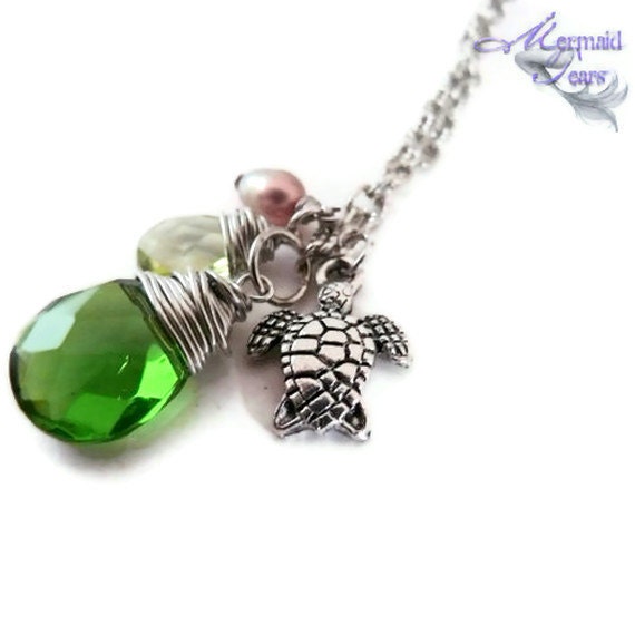 Sea Turtle Necklace Hawaiian Honu Jewelry by Mermaid Tears Hawaii