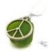 Sea Glass Necklace, Hawaiian jewelry, green seaglass, peace sign for hippies - made in Hawaii