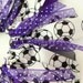 Soccer Ball Purple Black And White Cheer Style Ponytail Holder Hairbow by Petite Personalities on Etsy.com