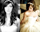 Swarovski Crystal Beaded Bridal Headband-- In the Brides of OK Magazine - Grace Crystal and Pearl Wedding headband in leaf shapes