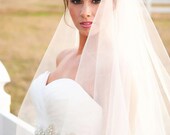 Couture Wedding Veil with blusher - Dominique Bridal Veil