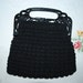 RESERVED FOR DEBBIE Antique 1940's Black on Black Popcorn Crochet Handbag with Peacock Handles