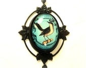 Bird Necklace Victorian Necklace Wild Bird New Jersey Bird Jewelry Kingfisher Bird - Victorian Jewelry