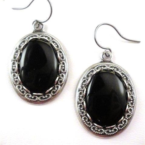 Black Gothic Jewelry Victorian Gothic Earrings Dangle Earrings