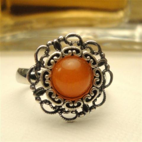 Sun and Moon Ring Orange Harvest Moon Adjustable